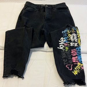Distressed High Rise Jeans Size 9